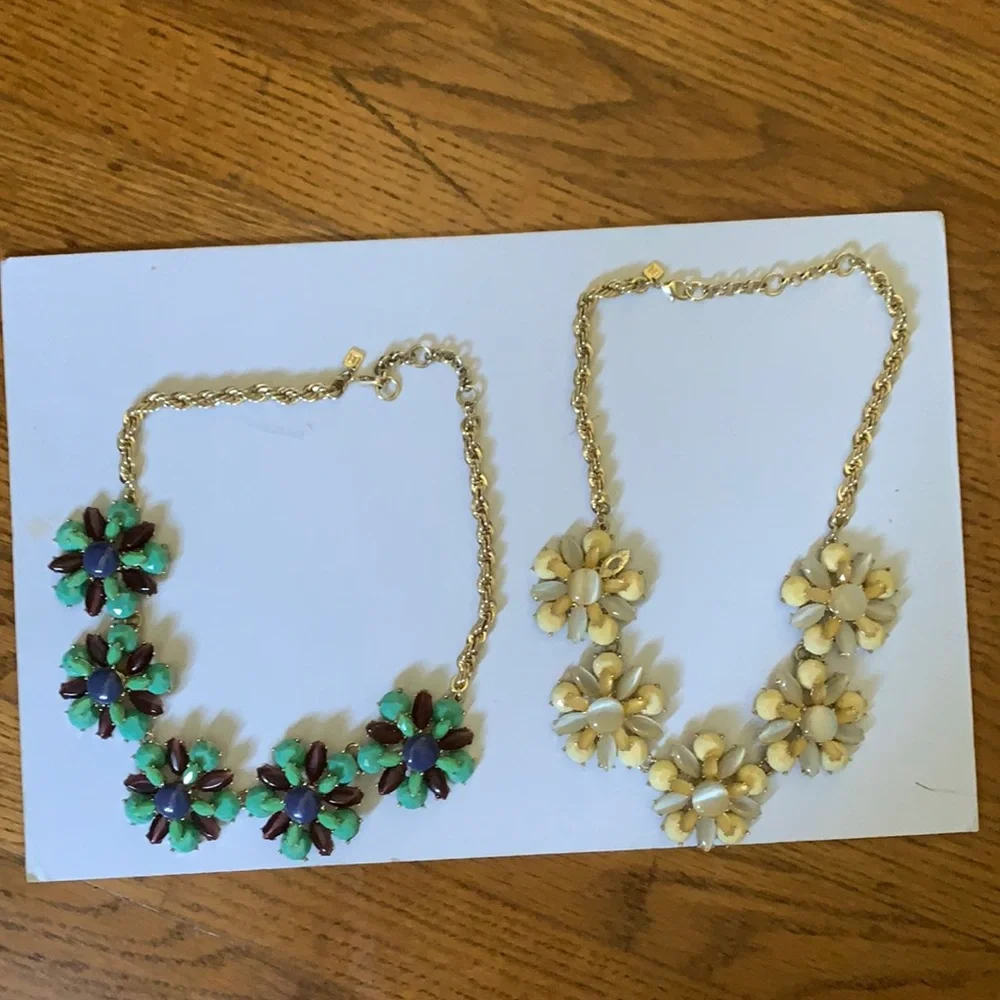 Two Banana Republics statement Necklaces